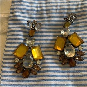 J Crew Amber crystal earrings beautiful statement